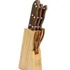 Stainless Steel 5 Pieces Knives Wooden Block Cooking Chef Knife Set Kitchen
