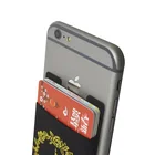 High quality microfiber adhesive name card elastic holder customized printed lycra pocket for smart phone