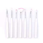 Fangxia Best Seller Wholesale 5pcs White Striper Brush Private Label Liner Nail Art Brush