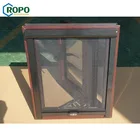 NZS4211 PVC Swing Dark Brown UPVC Glaze French Windows Price Size