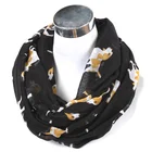fashionable lady neck warm dog printed circle style winter voile scarf