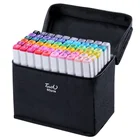 New Style 80 Colors Dual Tips Permanent Alcohol Drawing Marker Pen Packed in Bag Alcohol Marker Pen For Students