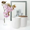 Wholesale White Porcelain Candle Storage Jar Vacuum Ceramic Kitchen Canister Set