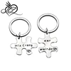 2 PCS SET Couple Lover Stainless Steel Key Chain Ring Set Puzzles Her Weirdo His Crazy Valentine Christmas Gift