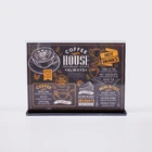 Wholesale A4 A5 A6 T type POP acrylic table menu card display sign holder stand with removable base