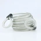 Retractable Coiled Wire Clear PVC Coated Spring Cable Wire Combination Lock For Bicycle Anti Theft