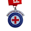 Custom 5K Running roundness heart healthy american medical response team medal coin with ribbon