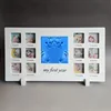 MDF/solid wood 12 months baby photo frame hand+fooot print for home decor,High-Low Grooving 2 functional design