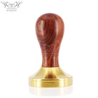 Factory Directly Gold Plated Coffee Tamper Dia58mm With Wood Handle