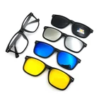 factory dropship fashion eyewear 5 in 1 magnetic polarized tr90 interchangeable driving mens women clip-on sunglasses in stock