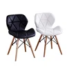 Top Quality Nordic Restaurant PU leather upholstered Dining Chair with Solid Wood Legs