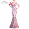 Boutique indian half sleeve backless sequined fishtail prom dresses women with pearls