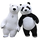 HI Inflatable Mascot Animal Panda Bear Costume Polar Bear Short Plush Material Inflatable Mascot Costume