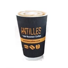 Hot insulated 6oz 8oz 12oz 16oz customized double ripple wall paper Coffee Cup