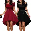 Hot Selling Clothes Women Sexy Designs Summer Short Sleeve Red Cocktail Dress