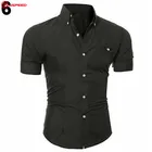 Men plain black color office business fitness shirt