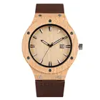 Brown Watch band Maple Raw Materials for Wooden Watches Wooden Watch with Calendar Function for Friends