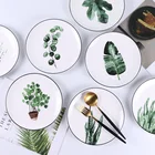 white ceramic dinner plate green creative cartoon fruit bowl home western steak dish