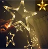 2.5M Fairy LED Star Curtain String Lights Holiday Wedding Store Romantic Window Garland Droop Lights