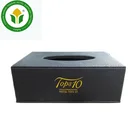 Hotel supplies guest room black leather product leather rectangular tissue box