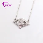 Provence Gems 14K White Gold Evil Eyes Moissanite Diamond Women Jewelry Necklace