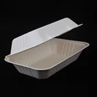 sugarcane pulp take away bagasse lunch box clamshell compostable food container tableware hamburger box