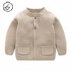 Chinese Supply Mock Neck Cotton Two Pocket Child Cardigan Sweater OEM