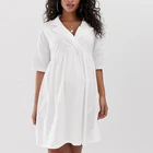 Revere collar oversized smock maternity women blazer one-piece spring dress