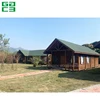 solid wooden prefab house container office/ High quality resort glamping wooden house