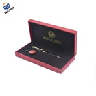 Custom made leather gift printing wooden pen box