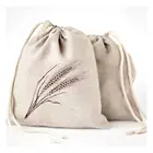 Natural Eco Linen Bread Bags BurlapJute Gift Wedding Bag Reusable Grocery Food Coffee Storage Bags With Drawstring