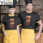Black bistro apron Hotel restaurant embroidered dragon chef tshirt chef clothing uniforms aasr apron men