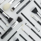 BEILI Black 25 pcs make up brushes Natural goat pony hair Matte handle makeup brush set stock or Private label accepted