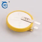 3V 600mAh lithium battery of CR2450 button cell with solder tab
