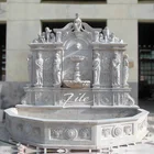 Classical Elegant Hand Carved Outdoor Stone Wall Fountain