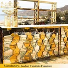 night club design heavy different color carved stainless steel gold reception bar counter