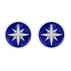 Silver earring for women enamel Compass rose shape