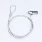 1.2m/1.5m/1.8m Steel Clear PVC Cable Laptop Security Lock With Coiled Keyless Lock In Silvery Color