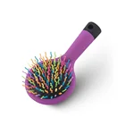 Rainbow hair brush Volume Styling Head Massage Mirror Comb