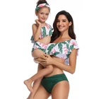 Women And Girls Bikini Family Solid Swimsuit Parent-Child Bathing Suit