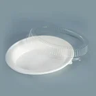 natural disposable sugar cane oval bagasse plate with lid