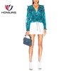 Woven Silk blend Button front closures Keyhole neckline with tie closure Blouse Long Sleeve Blouse Casual Shirt Shirt top prom