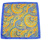 100% screen print paisley pocket square with fashion design