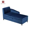 Dingzhi 16 years manufactory latest new design luxury royal wood and velvet day bed chaise lounge for living room furniture