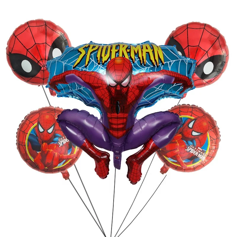 Venta al por mayor de gran tamaño de dibujos animados superhéroe Spiderman de la película de aluminio globo fiesta celebración globo regalo globo conjunto