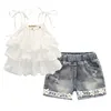 /product-detail/fashion-girls-clothing-sets-2019-summer-baby-girls-clothes-white-chiffon-top-denim-shorts-children-clothing-outfits-62071152137.html