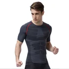 Breathable Nylon Spandex Men Sports Wear Print Seamless Gym Clothes Garment Fitness Running Tops Men Sex T-Shirt Tee Shirts