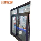 High quality aluminium alloy fluorocarbon black frame sliding glass windows