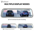 YOELBAER 10" Rear View Mirror Car DVR HD 1080P Recorder Dual Lens Dash Cam ADAS GPS Navigation Auto Registrar Car Camera
