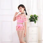 Girl Floral Swimsuit Child Two-piece Sling Swimwear lovely baby pink bikini Wholesale